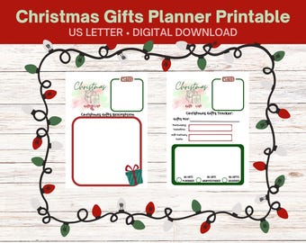 Weihnachtsgeschenk Planer Printable | Checkliste für Weihnachten | Urlaubsplaner | Weihnachts-Einkaufsliste