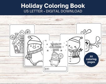 ホリデーカラーリングページ | 子供向けの印刷可能なクリスマスカラーリングブック
