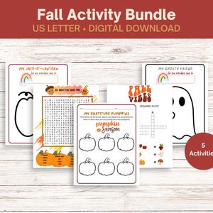 Fall Activity Bundle | Printable Activity Pack for Kids