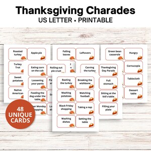 Thanksgiving Charades or Draw It printable party game