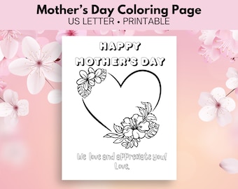 Printable Mother's Day coloring page for kids