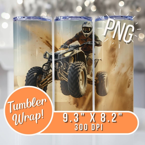 ATV Sand Dunes  3D Scenic PNG for Tumbler Sublimation, Skinny Straight Tumbler Design, Minimalist Tumbler Wrap, Offroad PNG