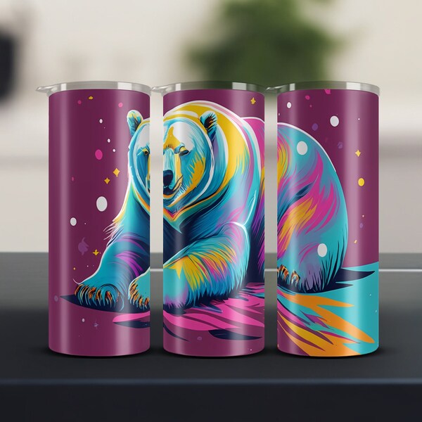 Printable Polar Bear Sublimation Wrap for 20oz Tumblers