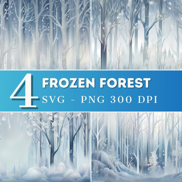 Frozen Forest 4 SVG PNG jpg Background Textures, Ice Texture for DIY Crafts, png Elements, Logo Design, Sublimation, Overlay, Backdrop