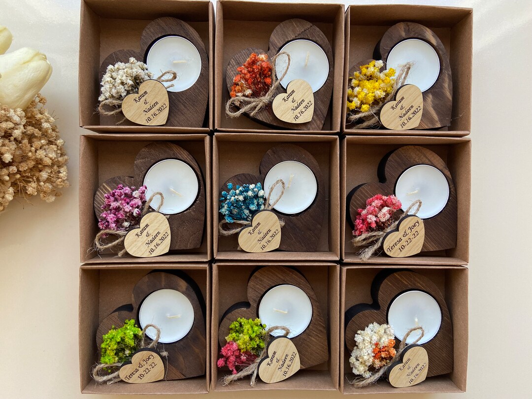 Personalized Wedding Shower Favors Rustic Tealight Holder Etsy