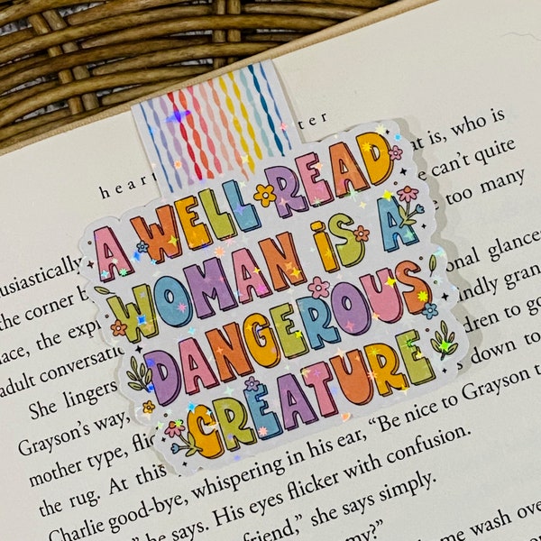 A well read woman Holographic Magnetic Bookmark, Gift for Book Lovers, Stocking Stuffer for Women Teens, Bookworm, Book Club, Accessories