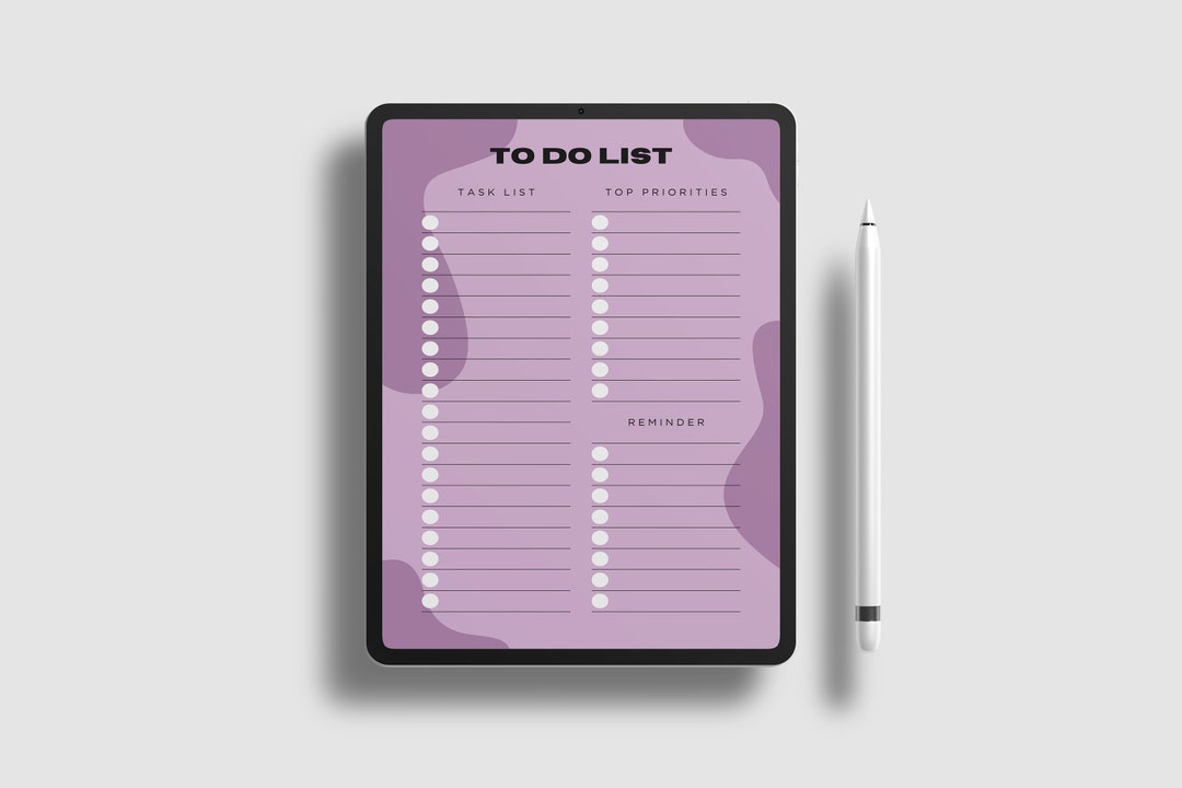 Purple to Do List Printable Task List Organization Planner - Etsy