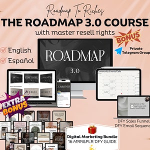 The Roadmap To Riches 3.0 Master Resell Rights MRR Digital Marketing Passive Income Training Done-For-You 16 MRR Faceless Marketing Guides