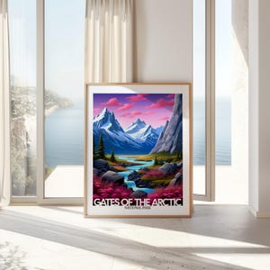 Gates of the Arctic National Park Wall Art Print, Digital Download, Arctic Landscape, Nature Printable, Mountain River Decor, Wilderness Art