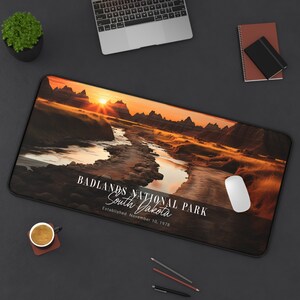Extra Large National Parks Desk Mat Mouse Pad - Badlands , Nature Aesthetic, Gift for Nature Lovers, Office Accessories