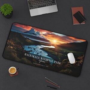 Extra Large National Parks Desk Mat Mouse Pad - Haleakala , Nature Aesthetic, Gift for Nature Lovers, Office Accessories