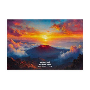 Haleakala National Park Puzzle, Vintage Sunset Scene, Scenic Landscape Jigsaw, Collectible Puzzle, 1000 Pieces Puzzle, Gift for Puzzle