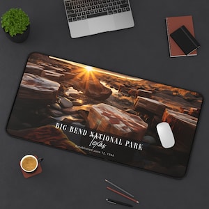 Extra grote nationale parken bureaumat muismat - Big Bend, natuuresthetisch, cadeau voor natuurliefhebbers, kantooraccessoires