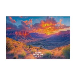 Big Bend National Park scenic puzzle vibrant landscape sunset view challenging jigsaw puzzle 1000 pieces beautiful nature scenery