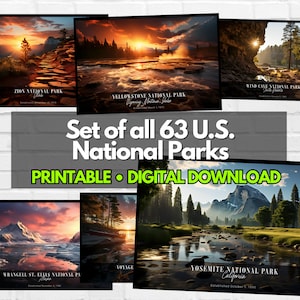 US National Parks Posters Set of All 63 National Parks Posters Prints Living Room Wall Art Digital Download Poster National Park Art Prints