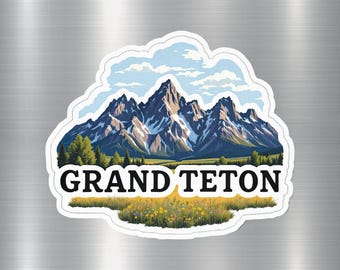 Grand Teton Magnet Souvenir, Scenic Mountain Range Magnet, National Park Keepsake, Fridge Decor, Travel Gift, Nature Lover, Adventure