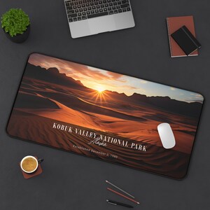 Extra Large National Parks Desk Mat Mouse Pad - Kobuk Valley , Nature Aesthetic, Gift for Nature Lovers, Office Accessories