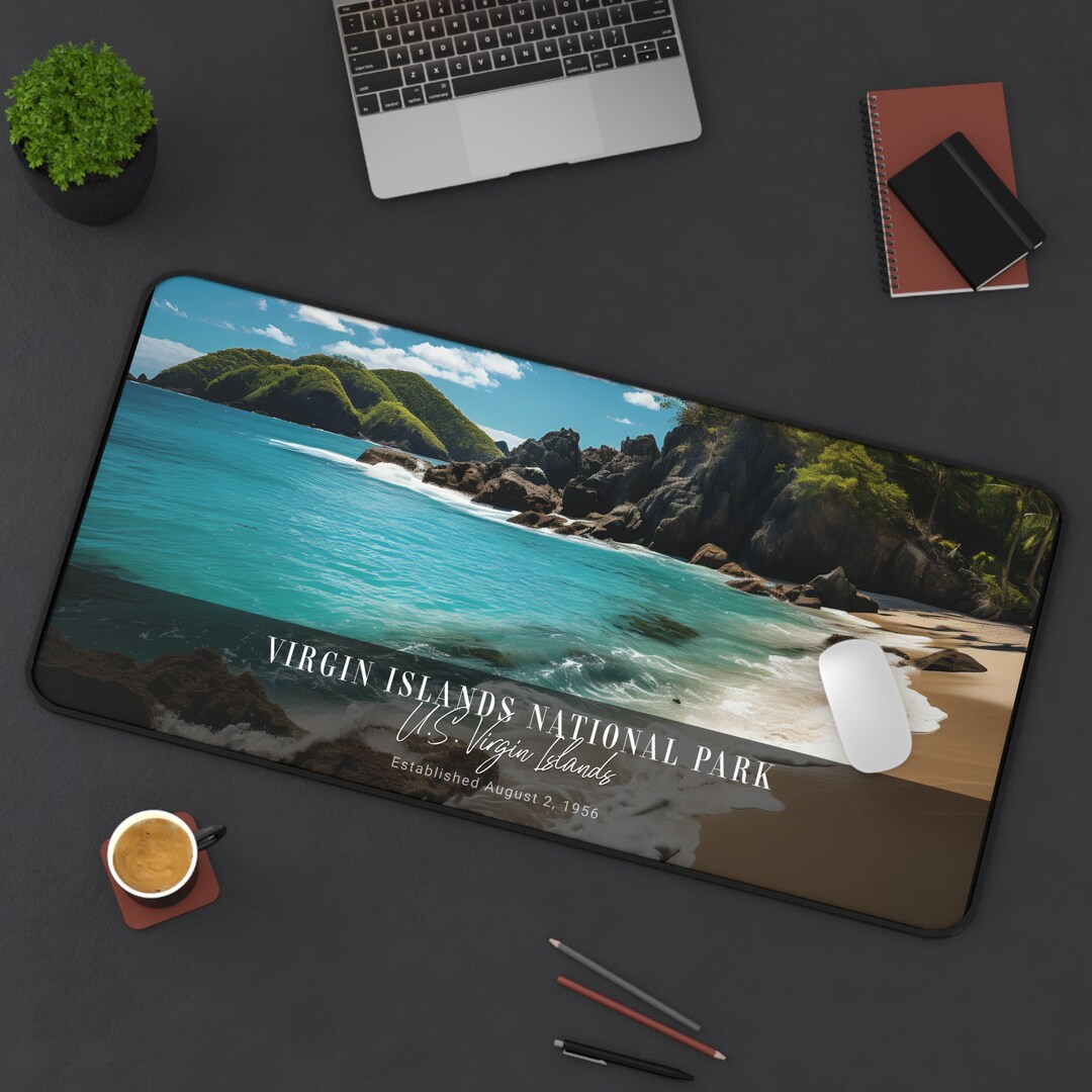 Extra Large National Parks Desk Mat Mouse Pad - Virgin Islands , Nature