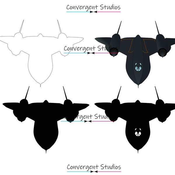 SR71 Blackbird Jet Digital Bundle SVG PNG