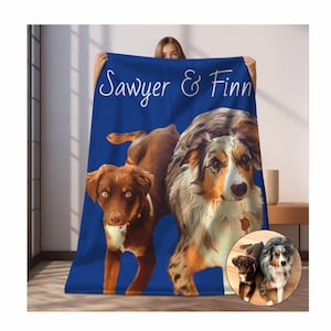 Custom Pet Portrait Blanket, Personalized Pet Photo Blanket, Custom Dog Blanket, Custom Pet Blanket, Dog Mom Pet Portrait Blanket