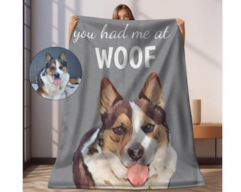 Custom Pet Portrait Blanket, Personalized Dog Photo Blanket, Custom Dog Blanket, Custom Pet Blanket, Dog Memorial Gift, Cat Memorial Gift