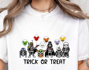 Halloween Star Wars Trick or Treat Disney Shirt, Star Wars Characters Shirt, Halloween Vintage Shirt, Spooky Season Sweatshirt, Disney Shirt