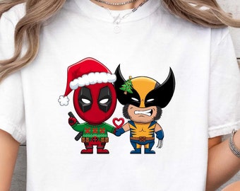 Deadpool Wolverine Christmas Besties T-Shirt, Movie Fan Gift