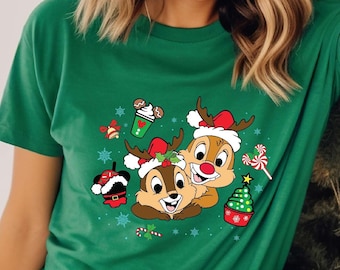 Chip and Dale Christmas Shirt, Disney Holiday Tee