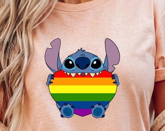 Stitch LGBT Pride Shirt, Disney Stitch Pride Shirt , Rainbow LGBT Shirt, Equality T-shirt, Stitch Lover Tee, Pride Shirt, Stitch Pride Flag