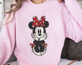 Sketch Minnie Mouse T-shirt, Disney Minnie Mouse Portrait Shirt, Disneyland Vacation Gift, Mickey And Friends Sweatshirt, Magic Kingdom Tee