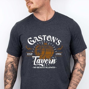 T-shirt Gaston's Tavern, chemise La Belle et la Bête, sweat-shirt pour homme thème Disney, Bar Gastons, chemise papa Disney, chemise Disney Boy Friends