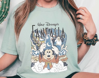 Retro Disney Fantasia Movie Shirt, Comfort Colors Fantasia Sorcerer Mickey T-shirt, Fantasmic Tee, Disney Trip Tee, Disney Movie Fans Shirt