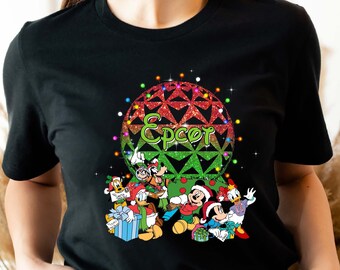 Epcot Christmas Shirt, Mickey and Friends, Retro Disney Family Tee
