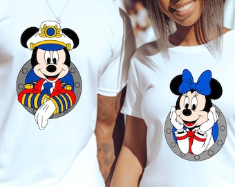 Mickey and Minnie Mouse Cruise Shirt, Disney Cruise Trip Tee, Summer Vacation Shirt, Family Disney Trip 2025, Disney Captain Shirt