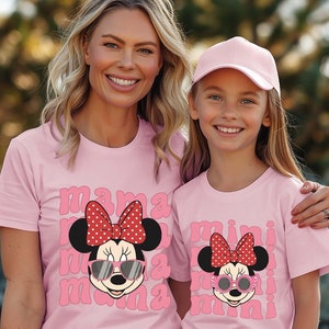 Disney Minnie Mama Mini Shirt, Disney Mama and Mini Shirt, Disney Family Matching T-Shirt, Minnie Mouse Mom Tee, Mother&#39;s Day Sweatshirt