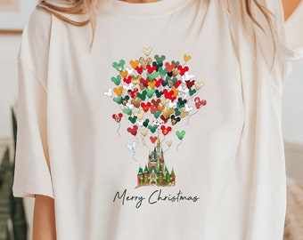 Disney Christmas Magic Kingdom Shirt, Christmas Disney Castle Balloon Shirt, Vintage Disney Christmas Balloon Shirt, Christmas Sweatshirt