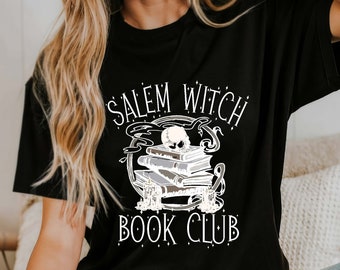 Salem Book Club Shirt, Bookish Halloween Tee, Spooky Book Lover Shirt, Salem Witches, Spooky Season Ghost Skeleton Shirt Thriller Reader