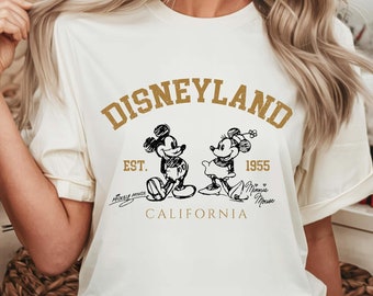 Retro Disneyland Shirt, Comfort Colors® Disneyland Est 1955 California Shirt, Disneyland Mickey Minnie Tee, Disney Family Matching Tee