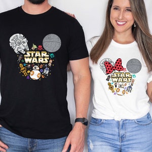 Star Wars Mickey Head Shirt, Mickey And Minnie Disney T-shirt, Disney Family Couple Sweatshirt, Star Wars Minnie Shirt, Disneyland Hoodie