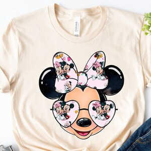 Disney Minnie  Mouse Valentine's Day Shirt, Minnie Heart Glasses Shirt, Disney Valentine's Tee, Disney World Tee, Disneyland Tee