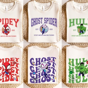 Spidey And His Amazing Friends Shirts, Ghost Spider Shirt, 2 Sided Avengers Family Matching Shirts, Spiderman Shirt, Avengers Superhero Tee