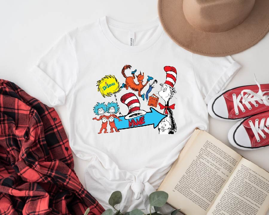 Cat in the top hat tee shirts