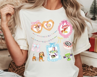 Disney Coquette Toy Story Land To Infinity and Beyond Shirt, Comfort Colors Toy Story Characters Shirt, Disneyland Trip Shirt, Toy Story Tee