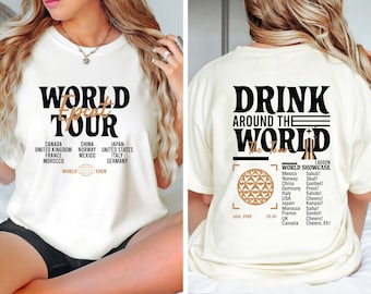 Comfort Colors®Disney Epcot World Tour Shirt, Drink Around The World Shirt, Disney Group Trip Shirt, Retro Disneyland Epcot Shirt, Epcot Tee