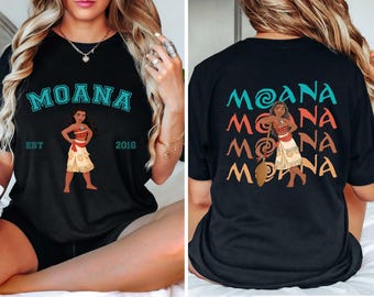 Comfort Colors® Moana Est 2016 Shirt, Disney Moana Two Sided T-shirt, Princess Moana Shirt, Disney Girls Trip Shirt, Disneyworld Tee
