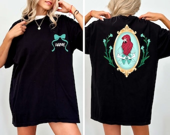Custom Vintage Little Mermaid Shirt, Comfort Colors® Princess Ariel Coquette Mirror Shirt, Magical Kingdom Shirt, Disney Girls Trip