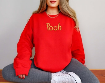 Retro Disney Winnie the Pooh Embroidered Sweatshirt or Hoodie, Disney Embroidered Pooh Shirt, Winnie The Pooh Shirt. Disney Embroidery Tee