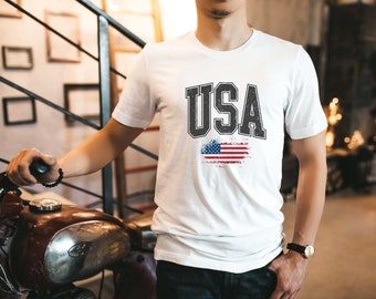 Retro USA Est 1776 Shirt, 4th of July T-Shirt, America Flag Tee, Stars and Stripes Shirt, Patriotic Women Shirt, Vintage USA Graphic Tee