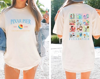 Disney Pixar Characters Comfort Colors® Shirt, Toy Story shirt, Monster Inc Shirt, Up Movie shirt, Pixar Pier Est 2018 California Shirt