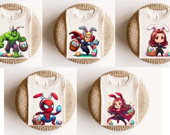 Comfort Colors Easter Avengers T-shirt, Superhero Bunny Tee